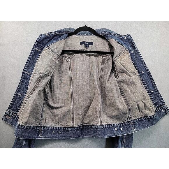 GAP Y2K Denim Jean Jacket‎ Women's Size Medium 100% Cotton With Faded Wash 2002 - Picture 15 of 16